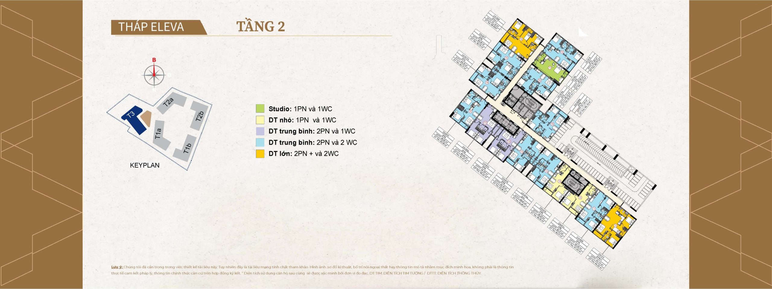 mặt bằng tầng điển hình tháp Eleva T3 – layout 1
