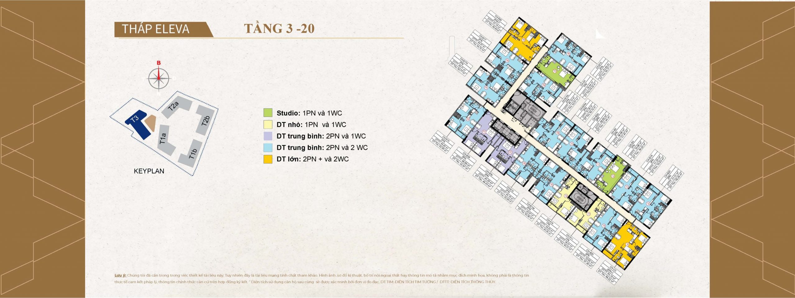 mặt bằng tầng điển hình tháp Eleva T3 – layout 2