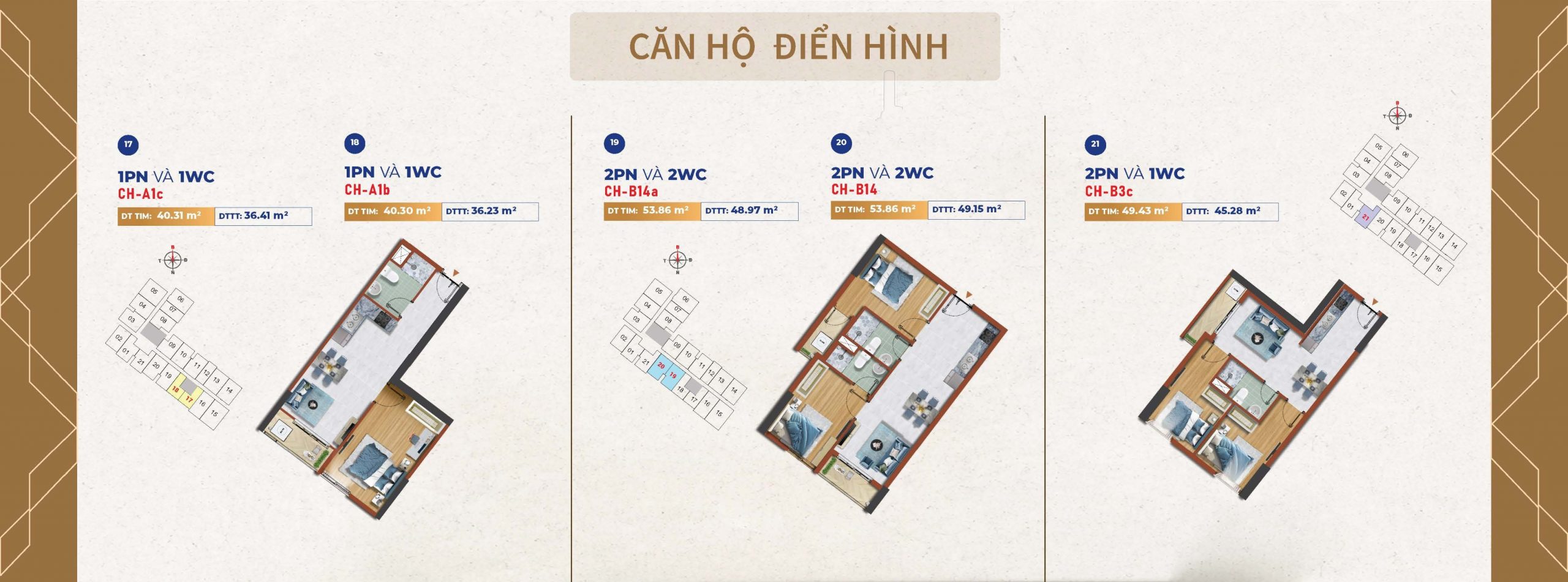 mặt bằng tầng điển hình tháp Eleva T3 – layout 7